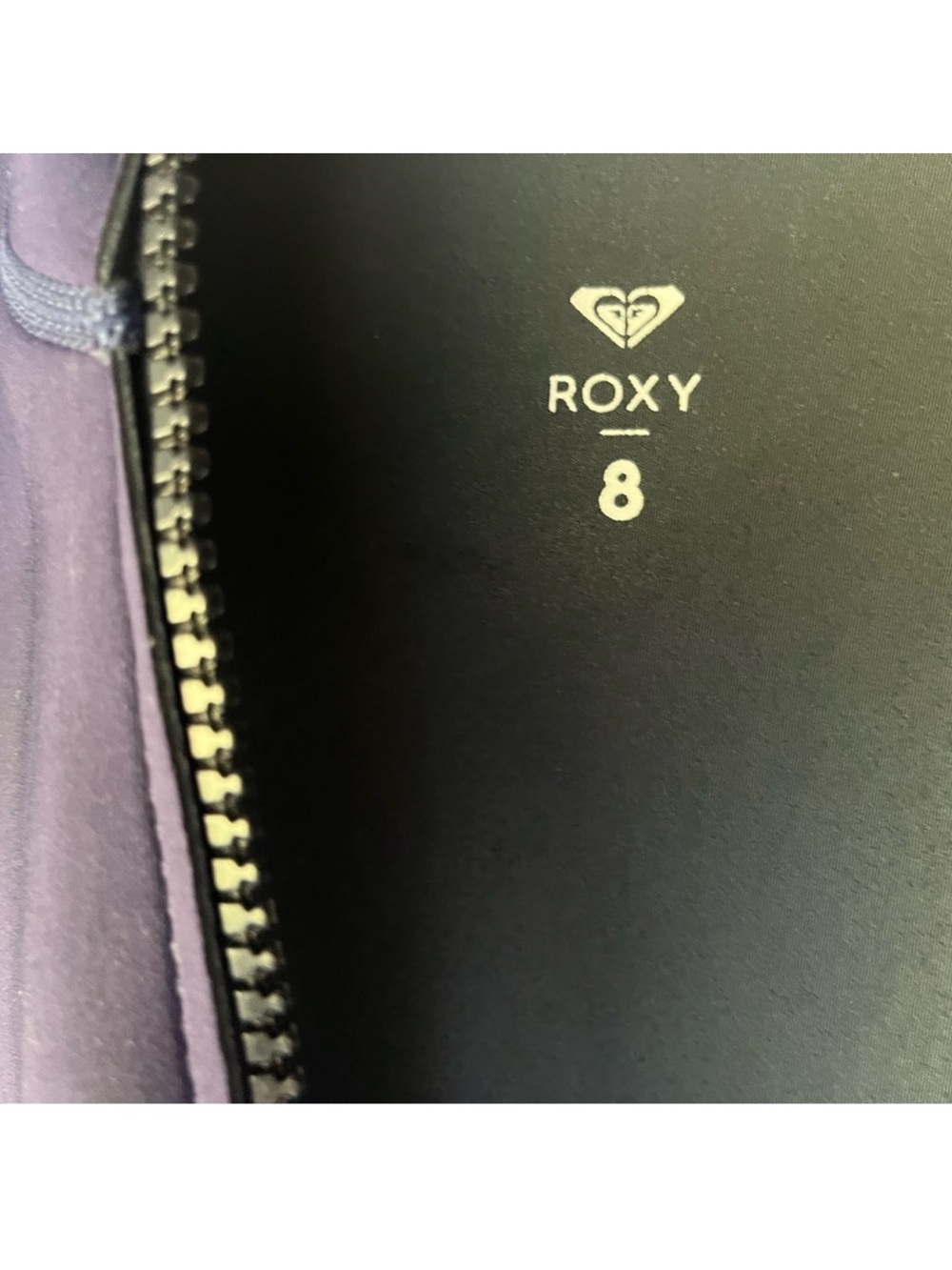 Roxy🩵🌺Wetsuit Jacket Syncro Navy Blue Zip Hoodie Floral Hibiscus Tropical Size 8 - Picture 5 of 8